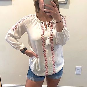 Denim Jeans & Casuals Embroidered 3/4 Sleeve Top